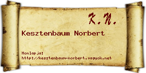 Kesztenbaum Norbert névjegykártya