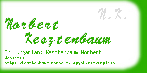 norbert kesztenbaum business card